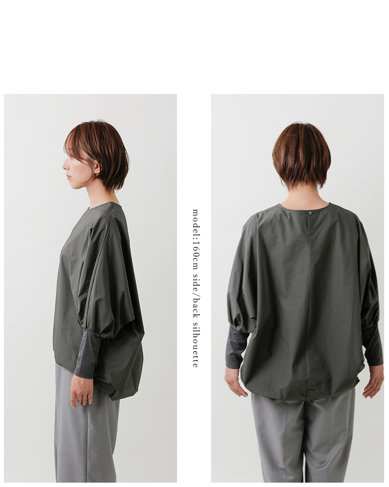 mizuiro ind(ミズイロインド)コットンタイプライタークルーネックコクーンプルオーバー3-230076