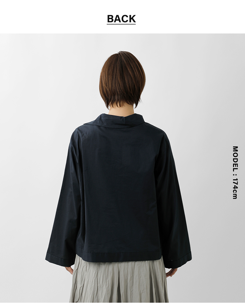 mizuiro ind(ミズイロインド)コットンジップハイネックカラープルオーバー3-230105