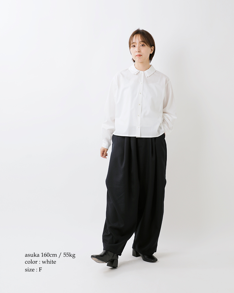 mizuiro ind(ミズイロインド)ブロードコットンダブルカラーシャツ3-230120