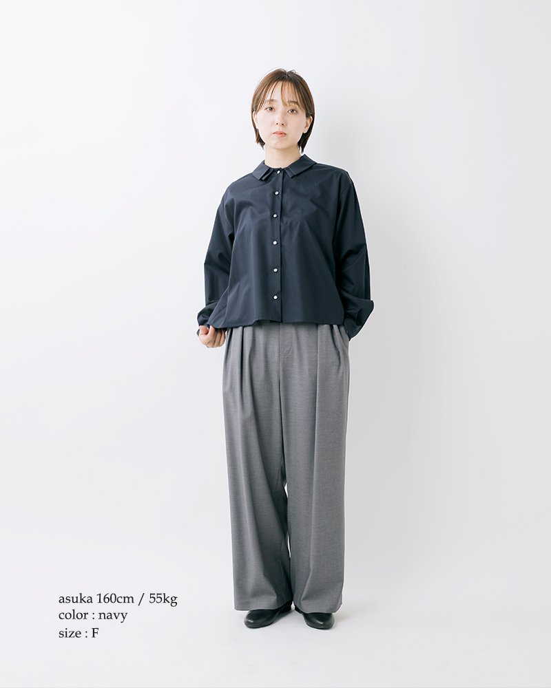 mizuiro ind(ミズイロインド)ブロードコットンダブルカラーシャツ3-230120