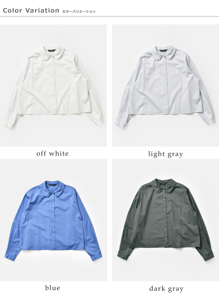 mizuiro ind(ミズイロインド)ブロードコットンダブルカラーシャツ3-230120