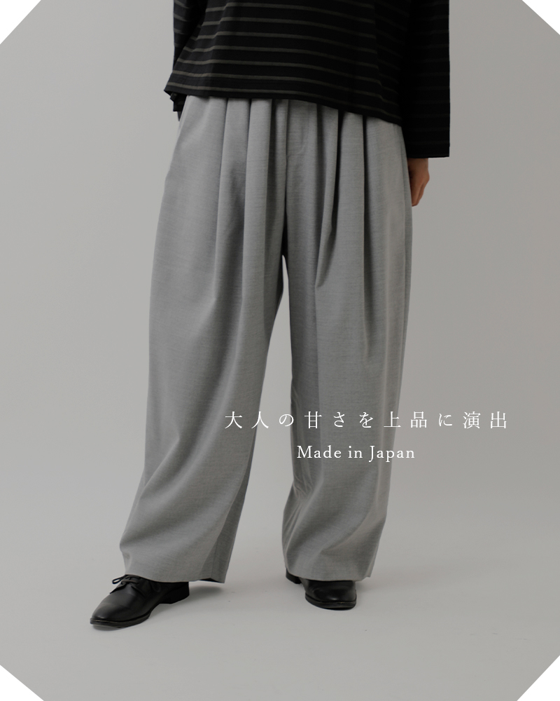 mizuiro ind ミズイロインド ワイド タック パンツ 3-260082-ms