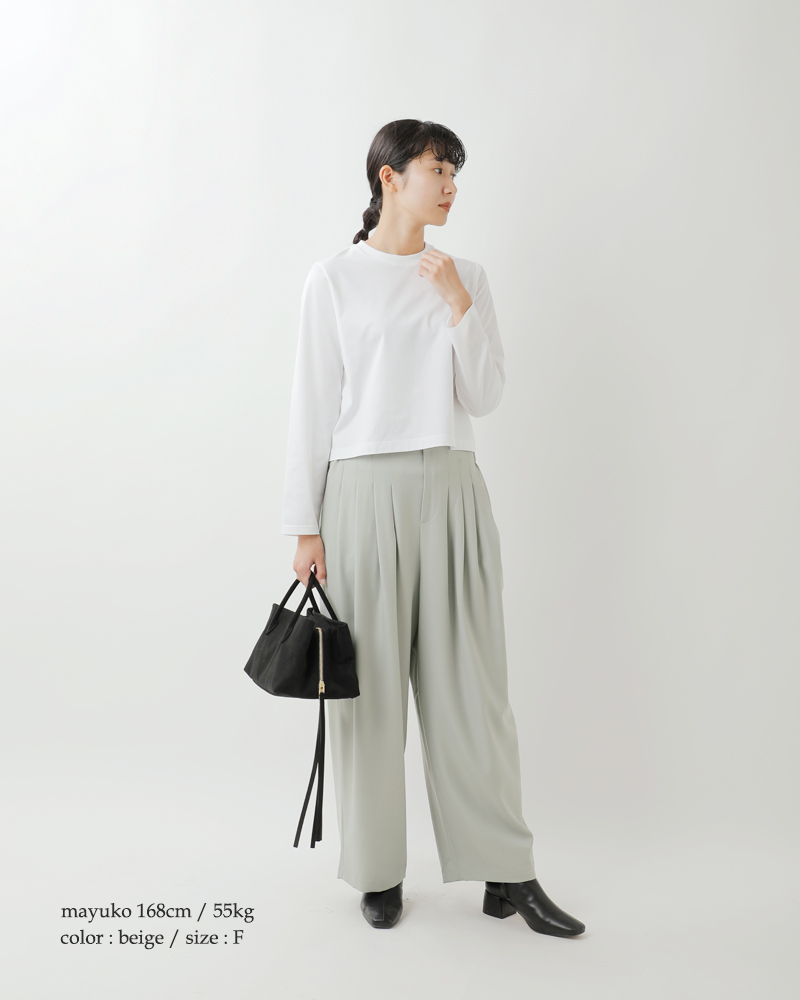 mizuiro ind(ミズイロインド)ハイウエストタックパンツ3-260077