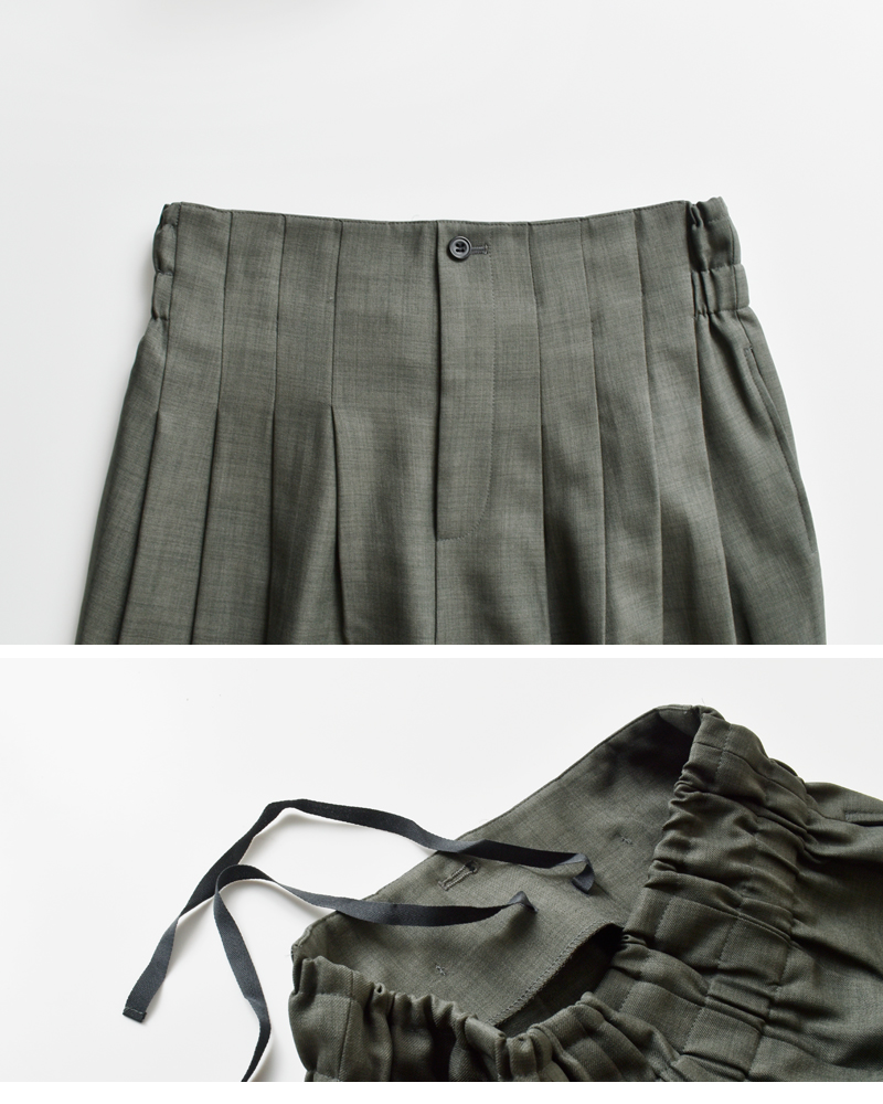 mizuiro ind(ミズイロインド)ハイウエストタックパンツ3-260077