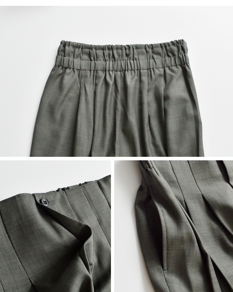 mizuiro ind(ミズイロインド)ハイウエストタックパンツ3-260077