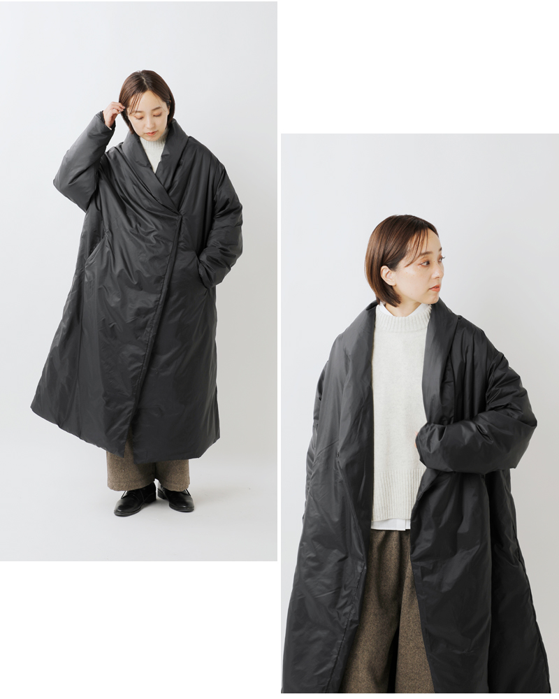 mizuiro ind(ミズイロインド)ドレープライトロングダウンコート3-270064