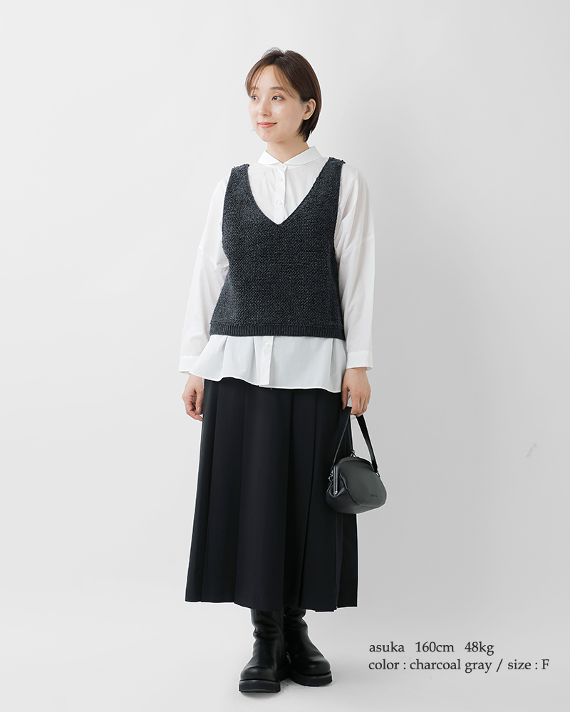 MidiUmi(ミディウミ)コットンウールミックスパイルボアニットベスト“pileboaknitvest”3-729947