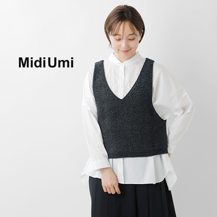 MidiUmi(ミディウミ)コットンウールミックスパイルボアニットベスト“pileboaknitvest”3-729947