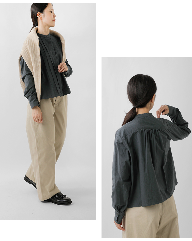 MidiUmi(ミディウミ)コットンタックショートシャツ“tuckshortshirt”3-739943