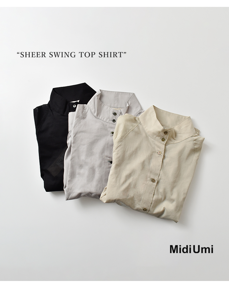 MidiUmi(ミディウミ)コットンシアースイングトップシャツ“sheerswingtopshirt”3-739960