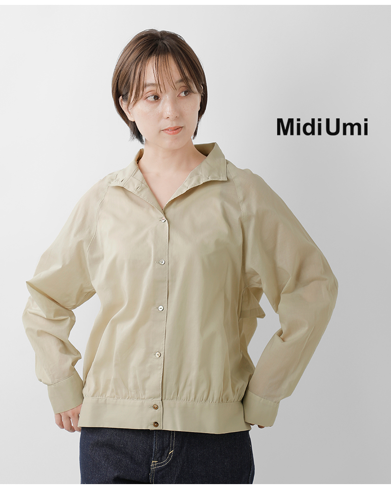 MidiUmi(ミディウミ)コットンシアースイングトップシャツ“sheerswingtopshirt”3-739960