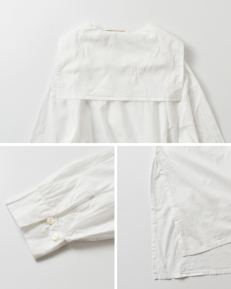 MidiUmi(ミディウミ)コットンシアーセーラーカラーチュニック“sheersailorcollartunic”3-759965