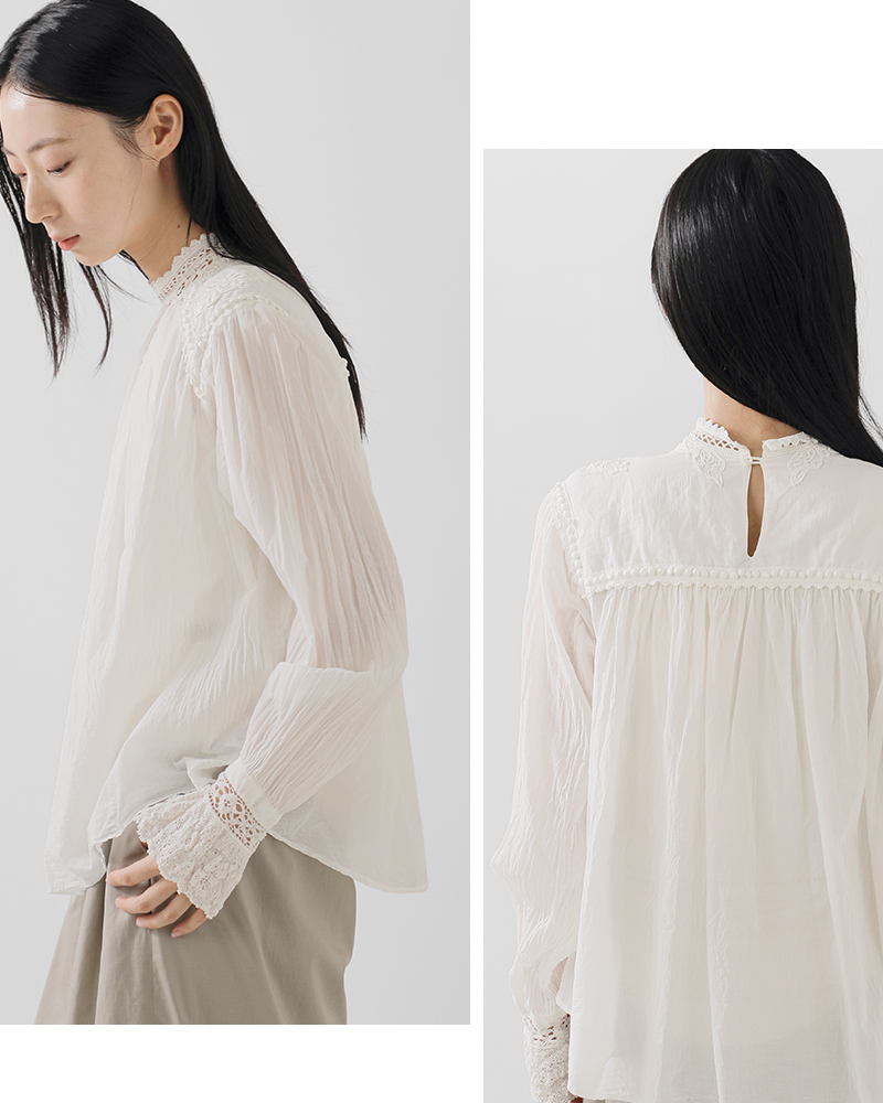 ボンビュータン　レースブラウス Bon vieux temps (ボンヴュータン) 19AW プルオーバーレース