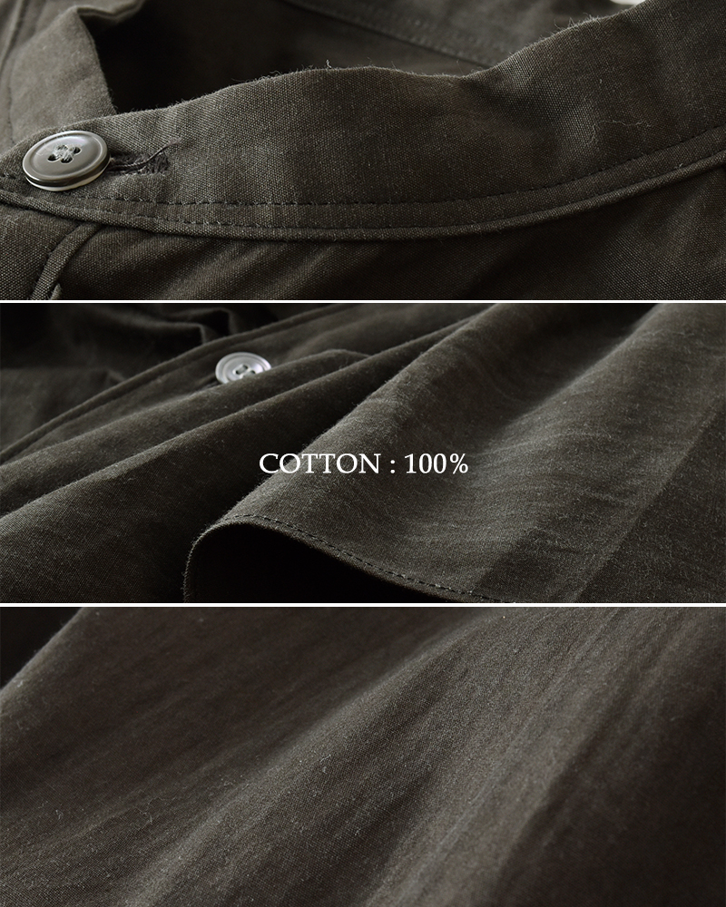 HAVERSACK(ハバーサック)コットン墨染ブロードバンドカラーフリルシャツ322526