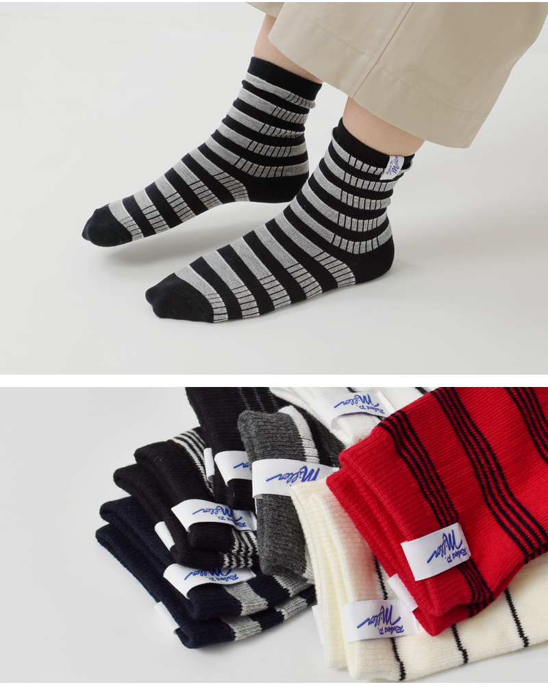 MILLER(ミラー)1Pボーダークルーソックス326c