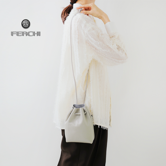 FERCHI(フェルチ)ドラーロレザー巾着ショルダーバッグ32910