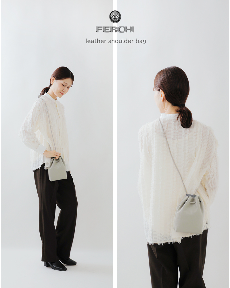 FERCHI(フェルチ)ドラーロレザー巾着ショルダーバッグ32910