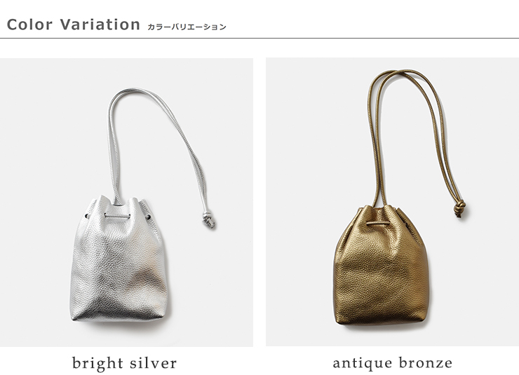 FERCHI(フェルチ)ドラーロレザーメタリック巾着ショルダーバッグ32911