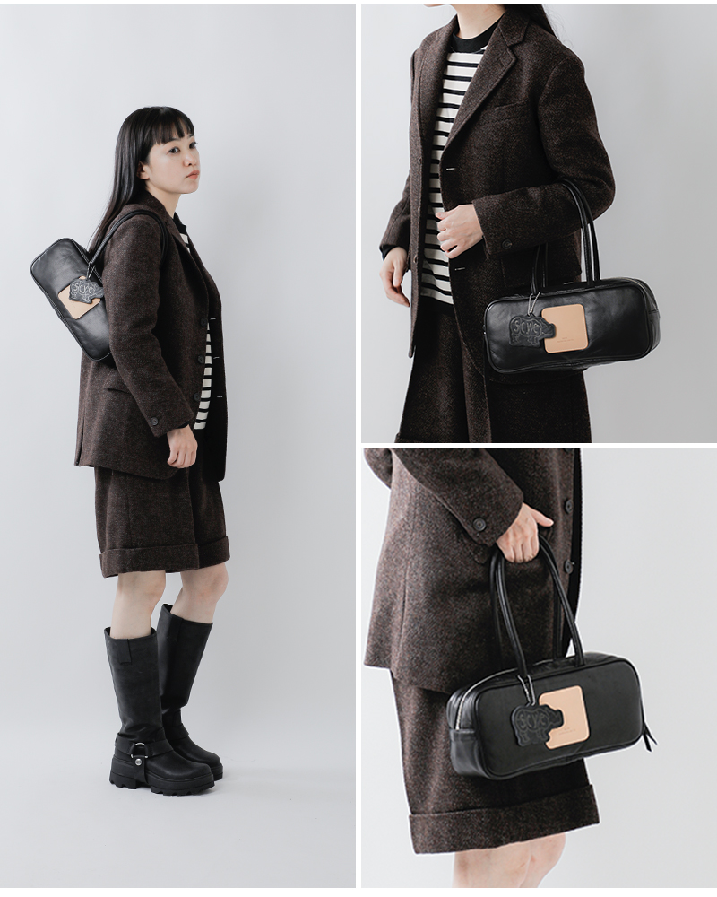 Scye(TC)\tgU[pt@[~j{XgobOgSoftLeatherPufferMiniBostonBagBh3325-13361