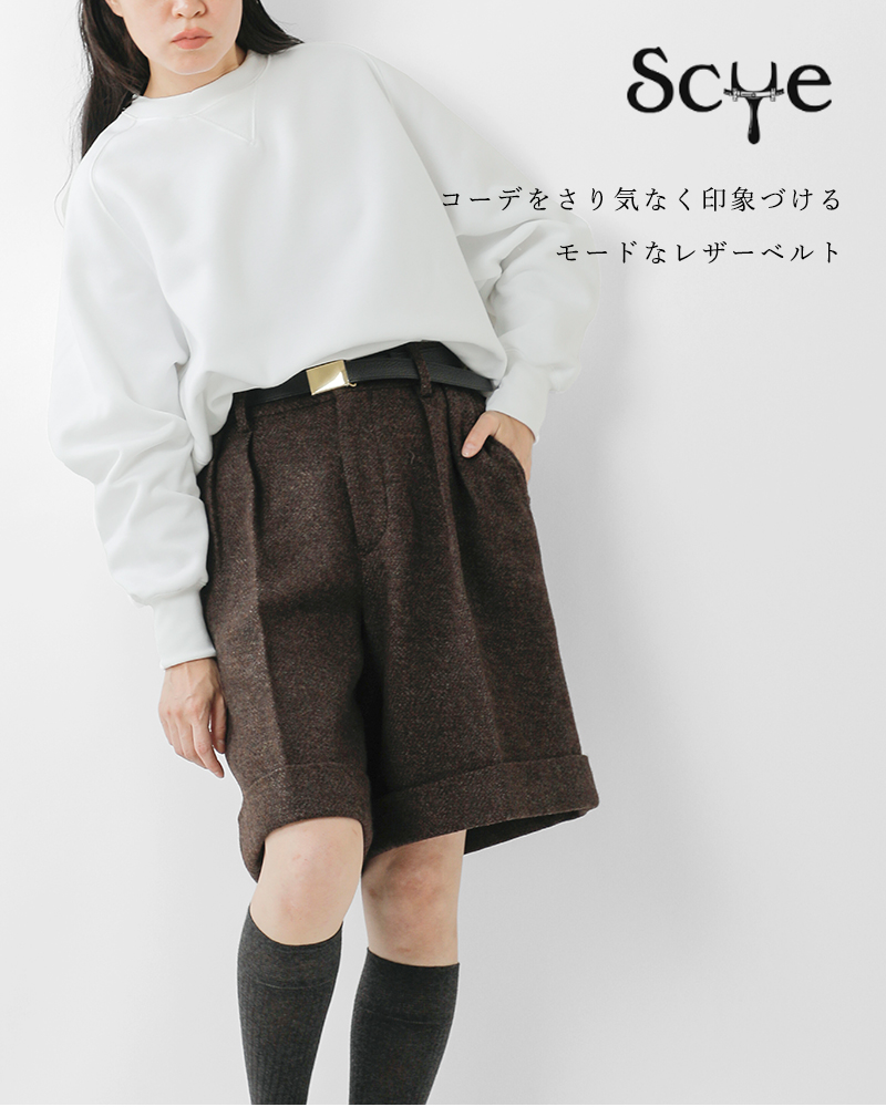 Scye(TC)VNU[{bNXobNxggShrinkLeatherBoxBuckleBelth3325-33353-4