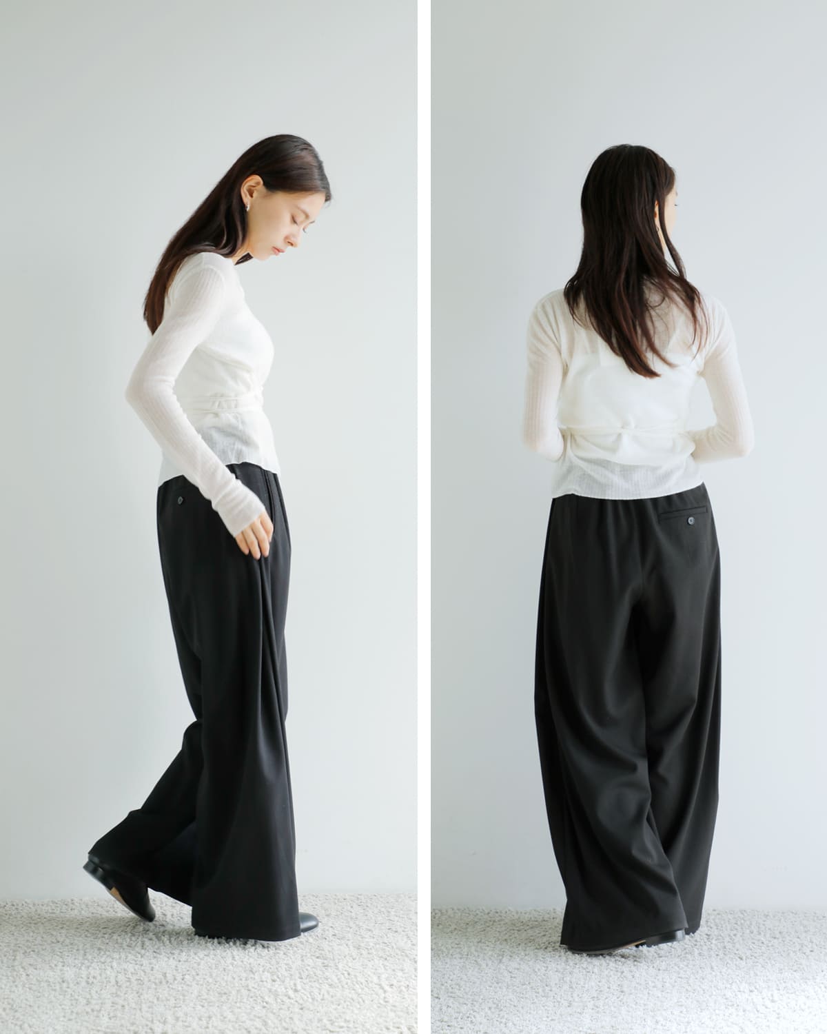 CHIGNON(シニヨン)サイドタックワイドパンツ 3655-237mk