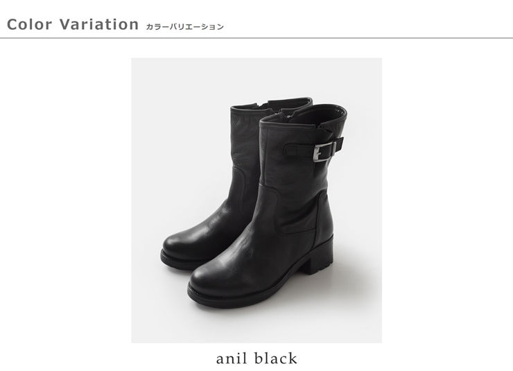 VELOZ(ヴェロス)カウレザーサイドジップベルトミドルブーツ3840-f