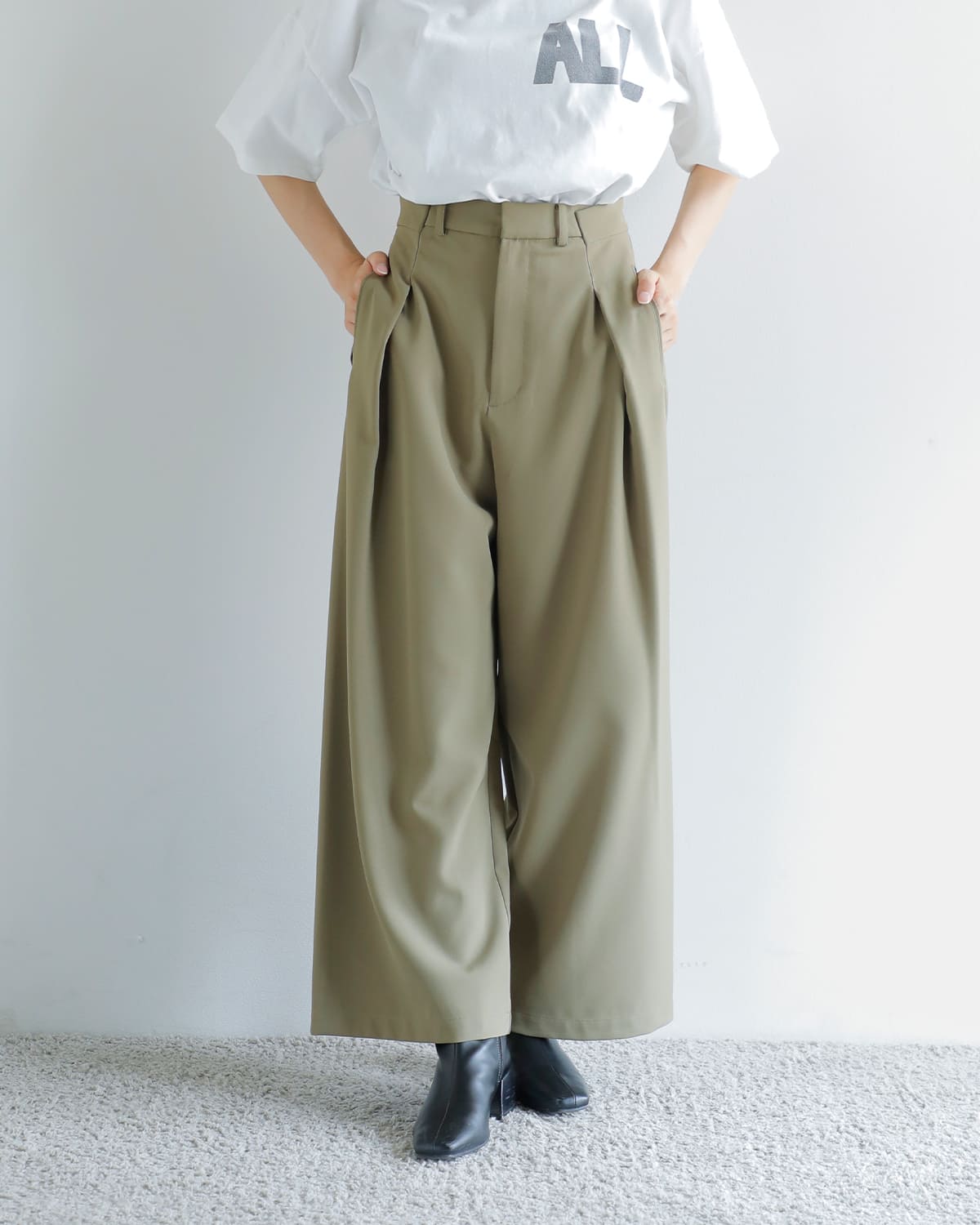 CHIGNON シニヨン エステルクロス マニッシュ パンツ 3854-029mk