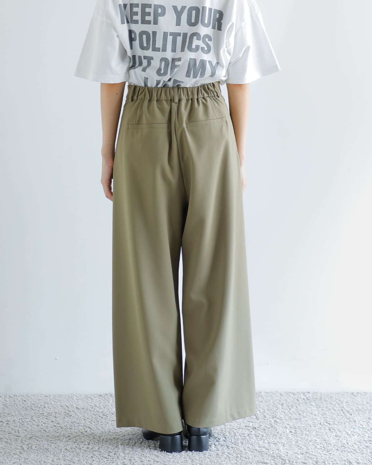 CHIGNON(シニヨン)エステルクロスマニッシュパンツ 3854-029mk