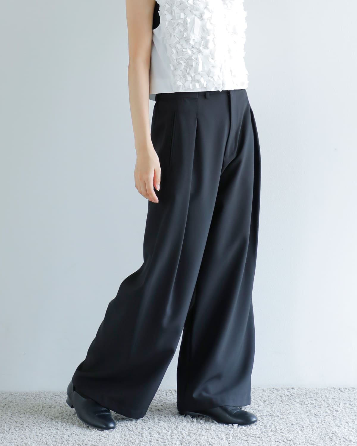 CHIGNON シニヨン エステルクロス マニッシュ パンツ 3854-029mk
