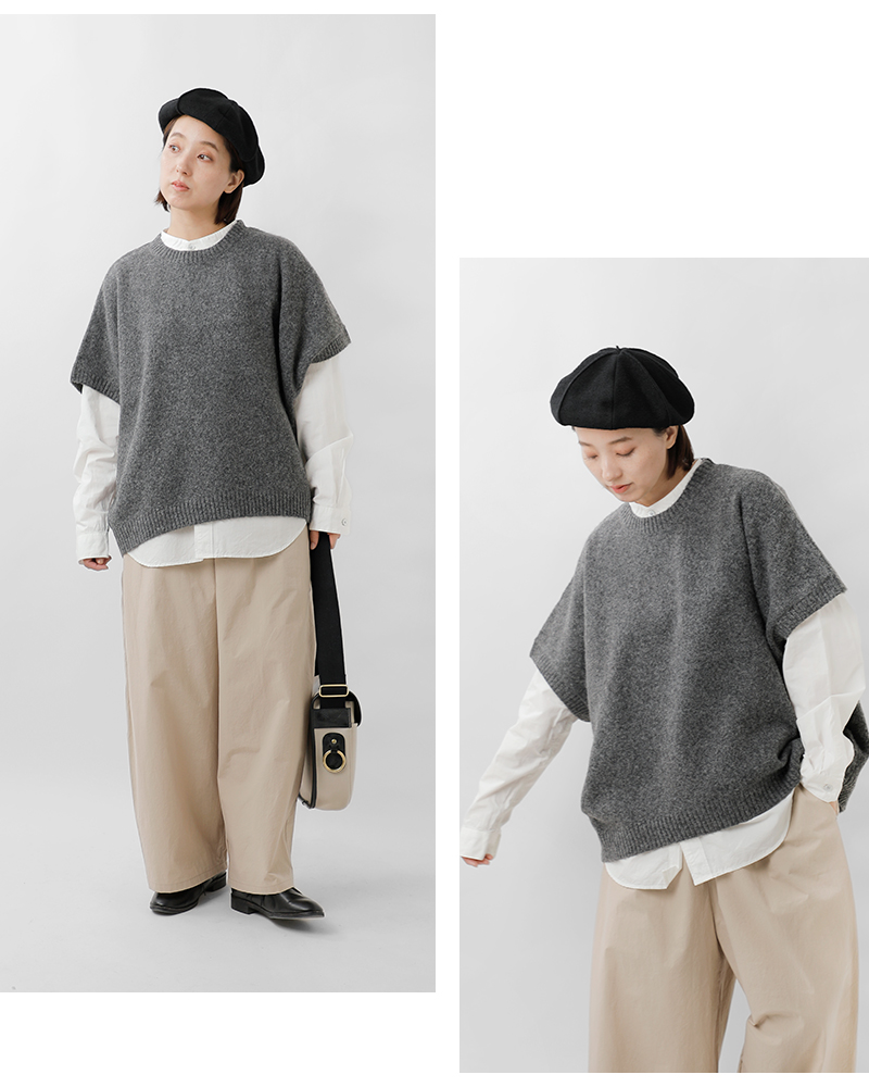 MidiUmi(ミディウミ)クルーネックコクーンベスト“crewneckcocoonvest”4-72938454