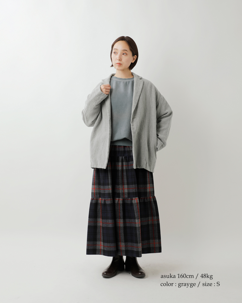 TRAVAIL MANUEL(トラバイユマニュアル)ウールリネンミルドラスティックジャケット4019