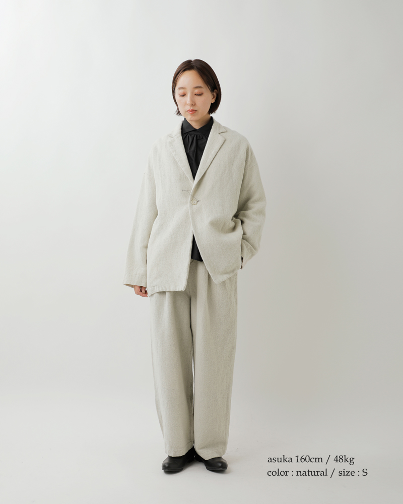 TRAVAIL MANUEL(トラバイユマニュアル)ウールリネンミルドラスティックジャケット4019