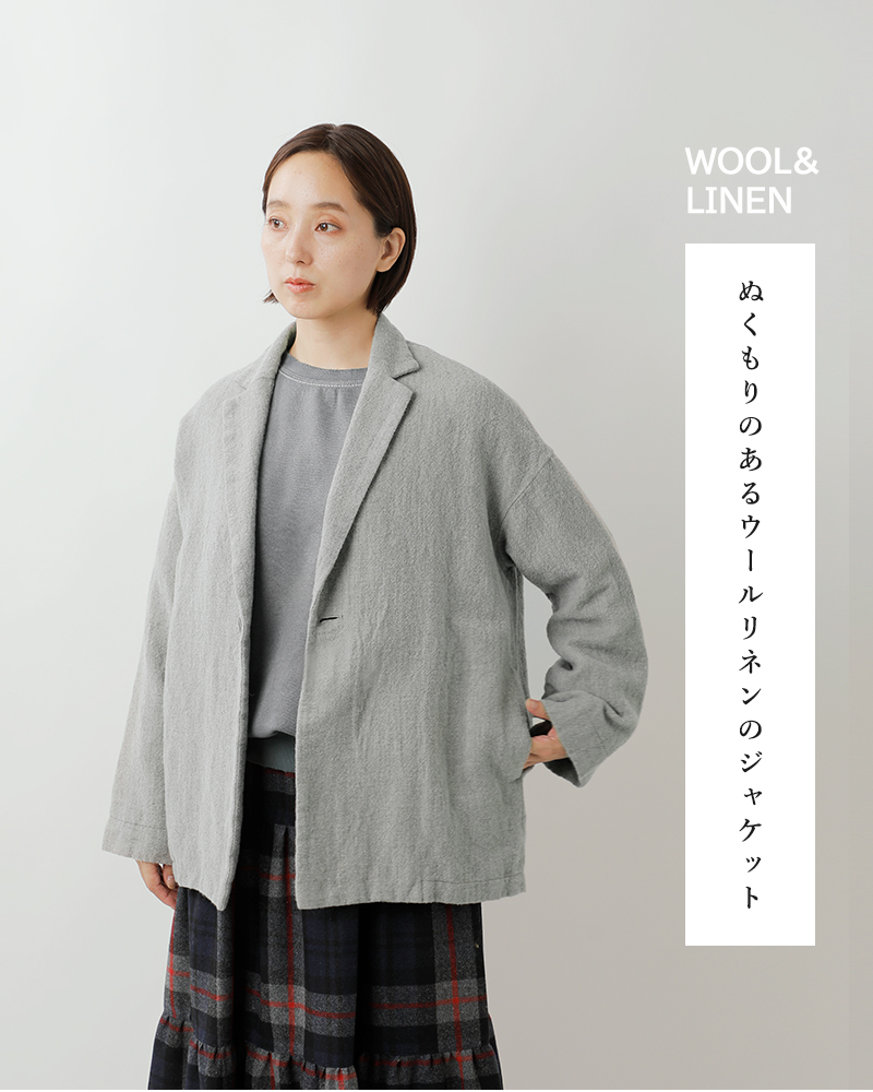 TRAVAIL MANUEL(トラバイユマニュアル)ウールリネンミルドラスティックジャケット4019