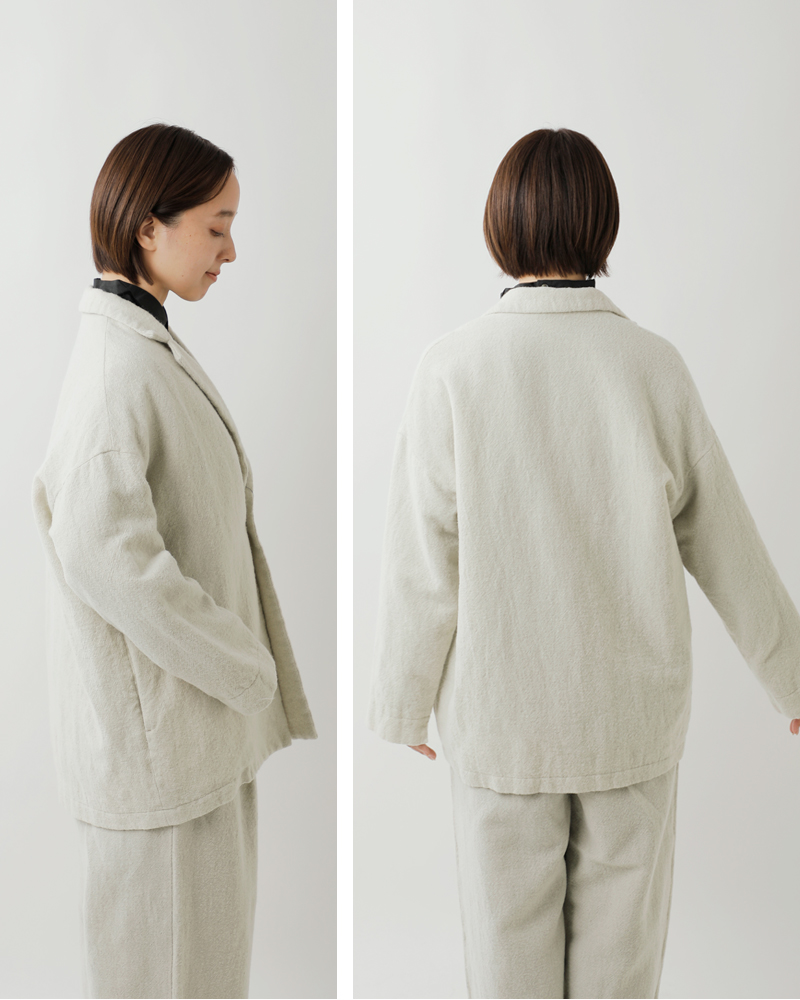 TRAVAIL MANUEL(トラバイユマニュアル)ウールリネンミルドラスティックジャケット4019