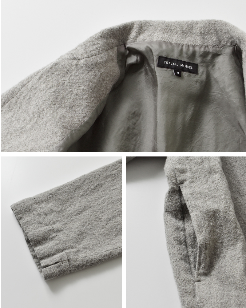 TRAVAIL MANUEL(トラバイユマニュアル)ウールリネンミルドラスティックジャケット4019