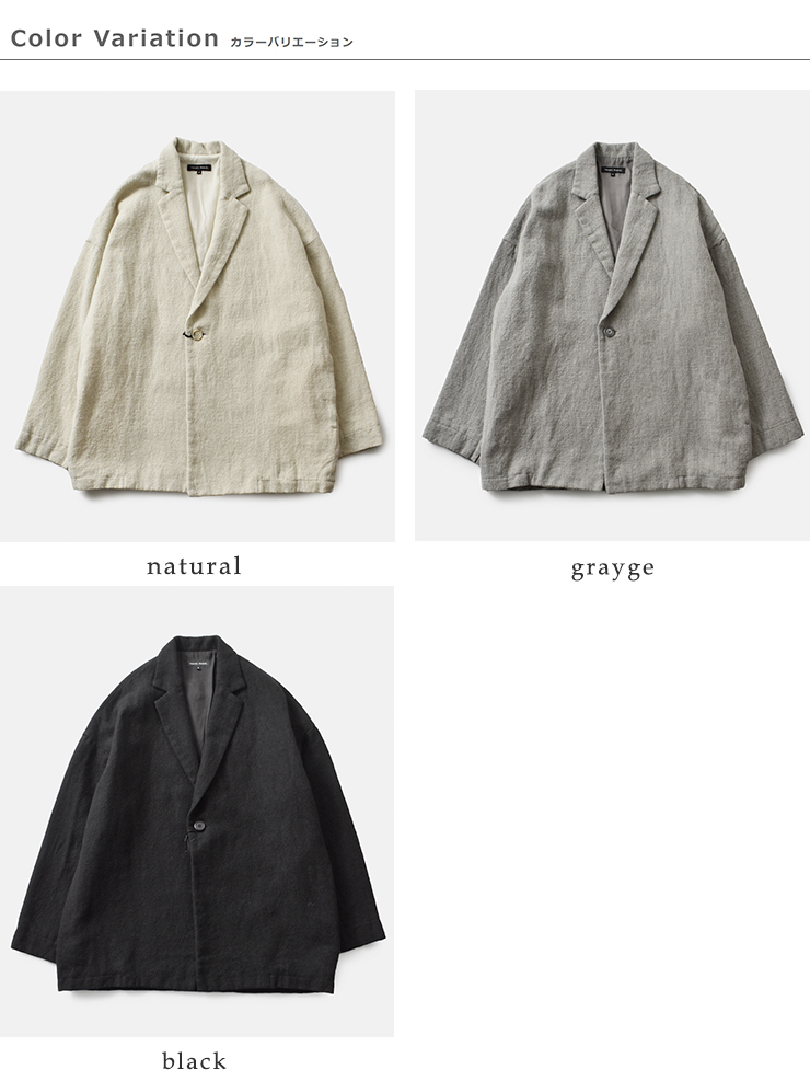 TRAVAIL MANUEL(トラバイユマニュアル)ウールリネンミルドラスティックジャケット4019
