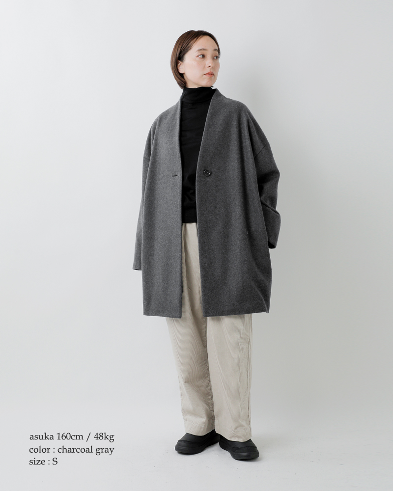 TRAVAIL MANUEL(トラバイユマニュアル)ウールビーバーネイプカラーハーフコート4020