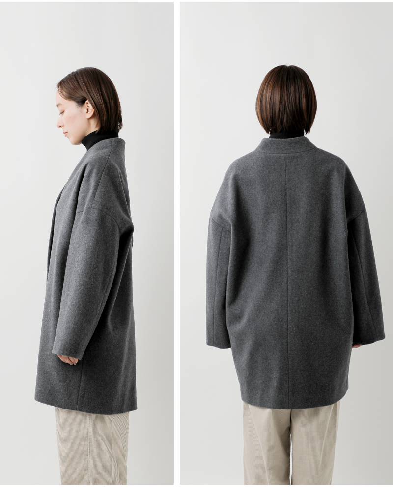 TRAVAIL MANUEL(トラバイユマニュアル)ウールビーバーネイプカラーハーフコート4020
