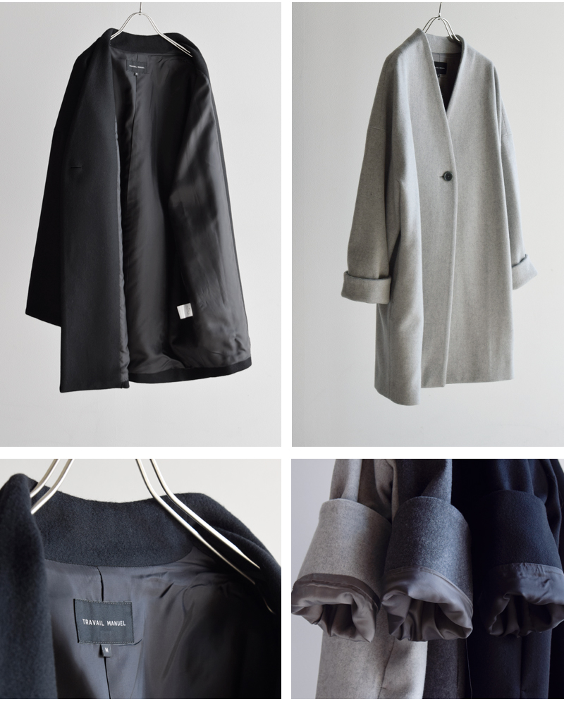 TRAVAIL MANUEL(トラバイユマニュアル)ウールビーバーネイプカラーハーフコート4020