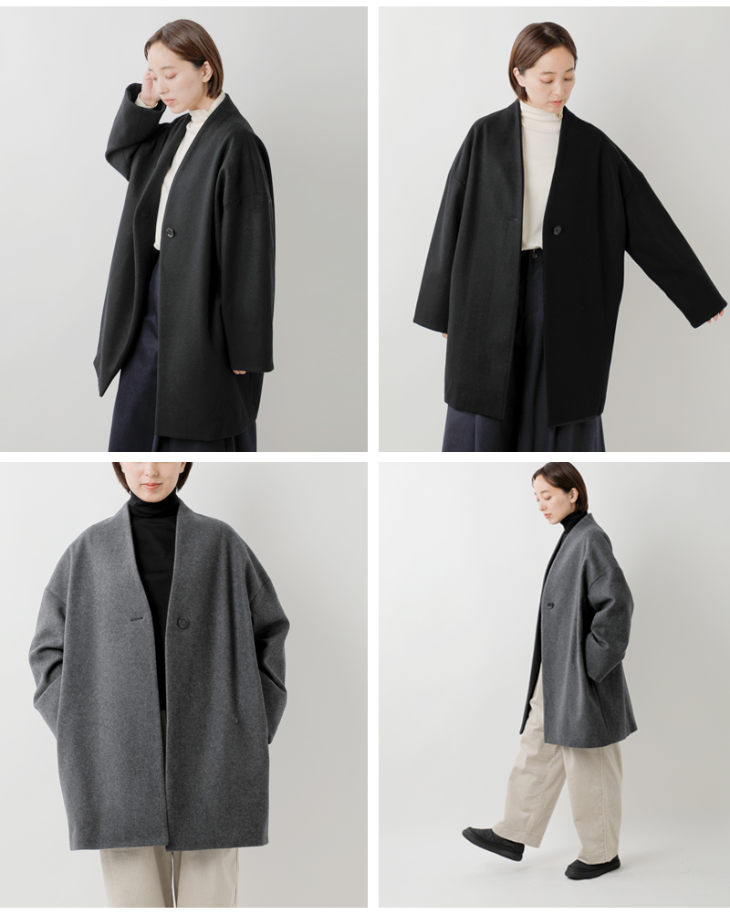 TRAVAIL MANUEL(トラバイユマニュアル)ウールビーバーネイプカラーハーフコート4020