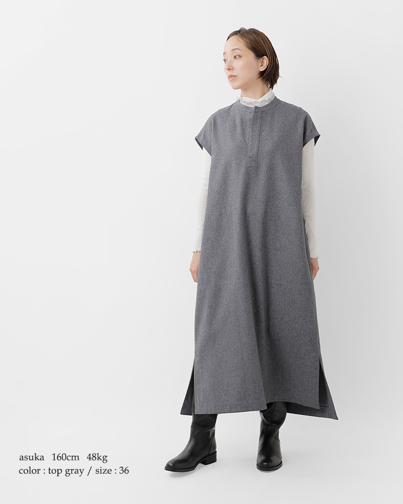 Le Glazik(ルグラジック)ウールフェルティングフランネルオーバーシャツドレスlg-g0041wft-24aw