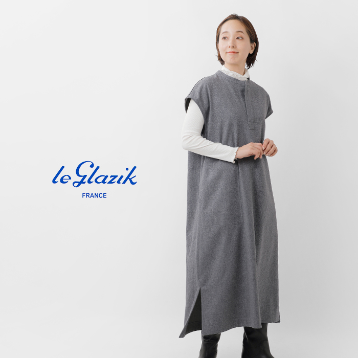 Le Glazik(ルグラジック)ウールフェルティングフランネルオーバーシャツドレスlg-g0041wft-24aw