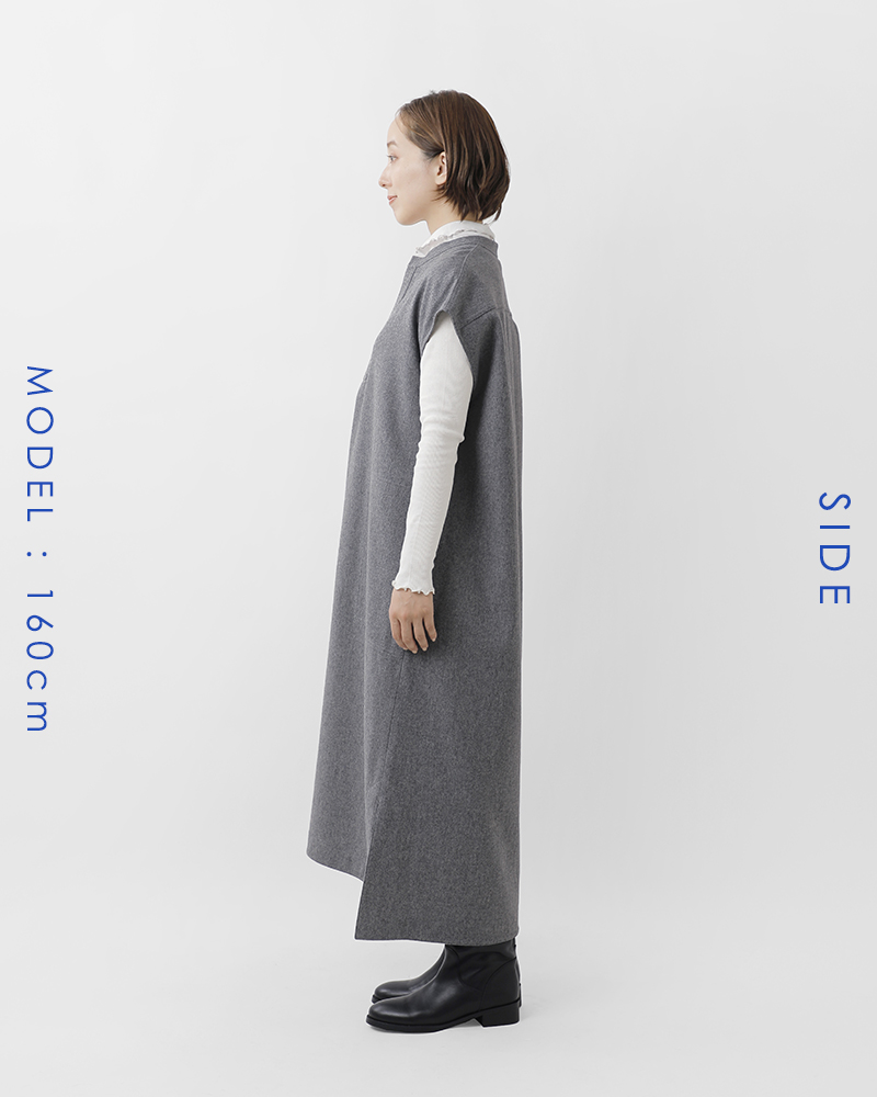 Le Glazik(ルグラジック)ウールフェルティングフランネルオーバーシャツドレスlg-g0041wft-24aw