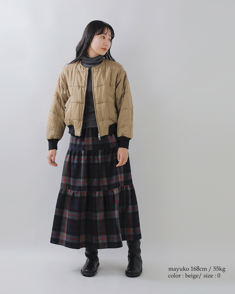 HAVERSACK(ハバーサック)シルクキルティングノーカラーブルゾン472528