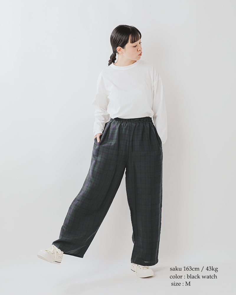 トラバイユマニュアル　パンツ　サイズM ブラック　リネン　麻 トラバイユマニュアル パンツ サイズM ブラック リネン 麻