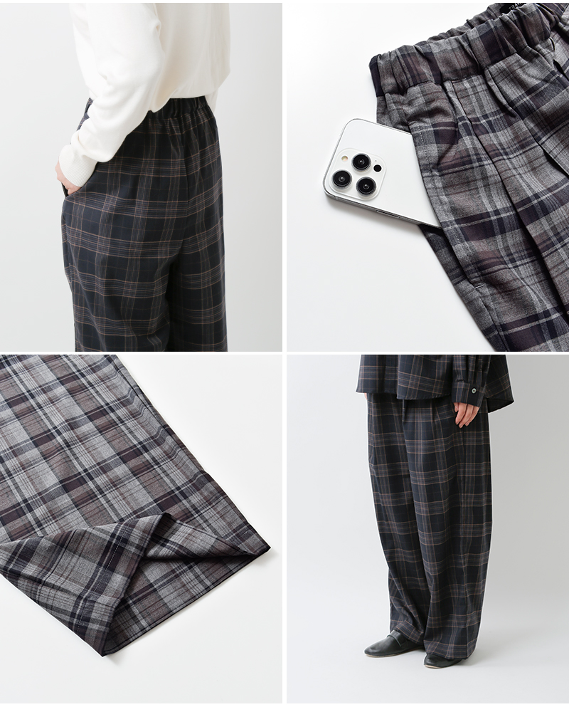 TRAVAIL MANUEL(トラバイユマニュアル)トロチェック2タックワイドパンツ5092-same1
