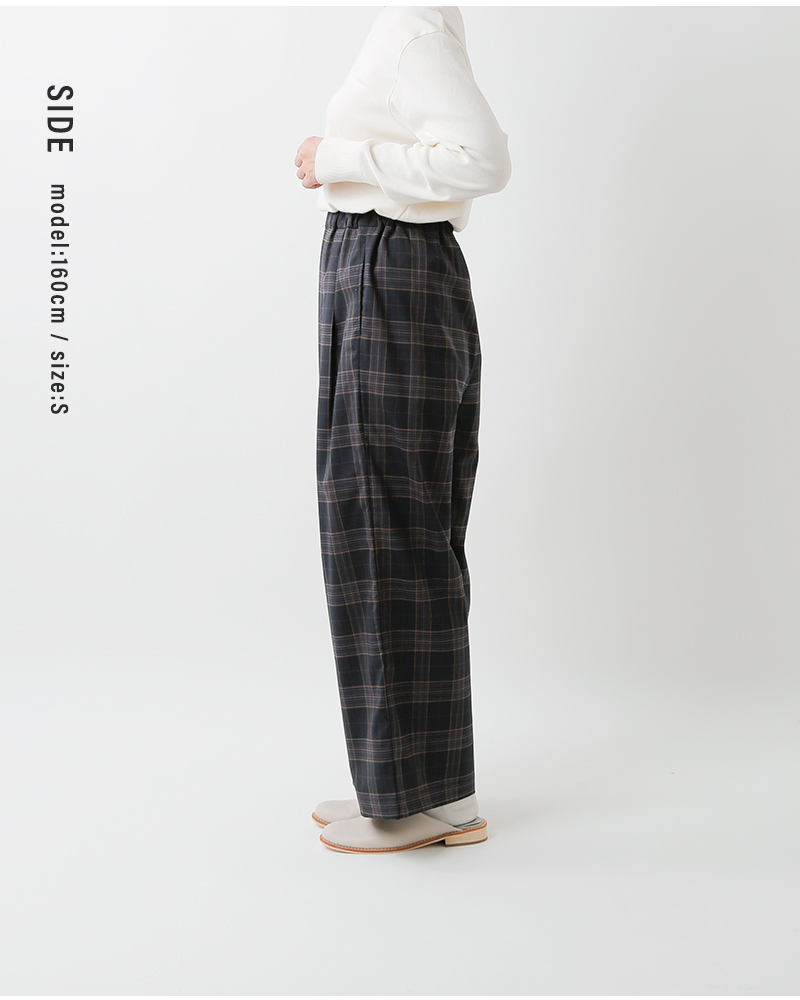 TRAVAIL MANUEL(トラバイユマニュアル)トロチェック2タックワイドパンツ5092-same1
