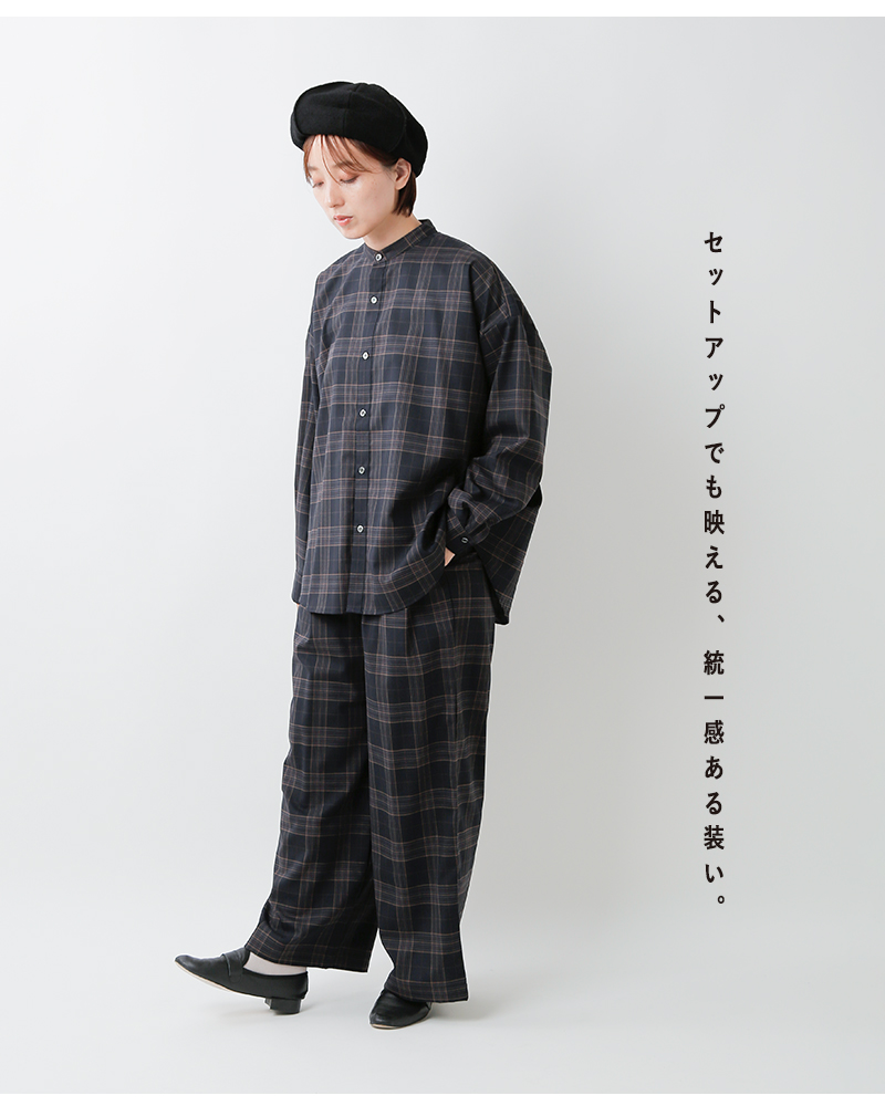 TRAVAIL MANUEL(トラバイユマニュアル)トロチェック2タックワイドパンツ5092-same1