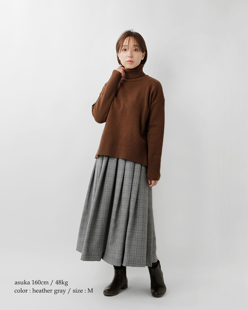 TRAVAIL MANUEL(トラバイユマニュアル)ウールトロチェックタックフレアスカート5093