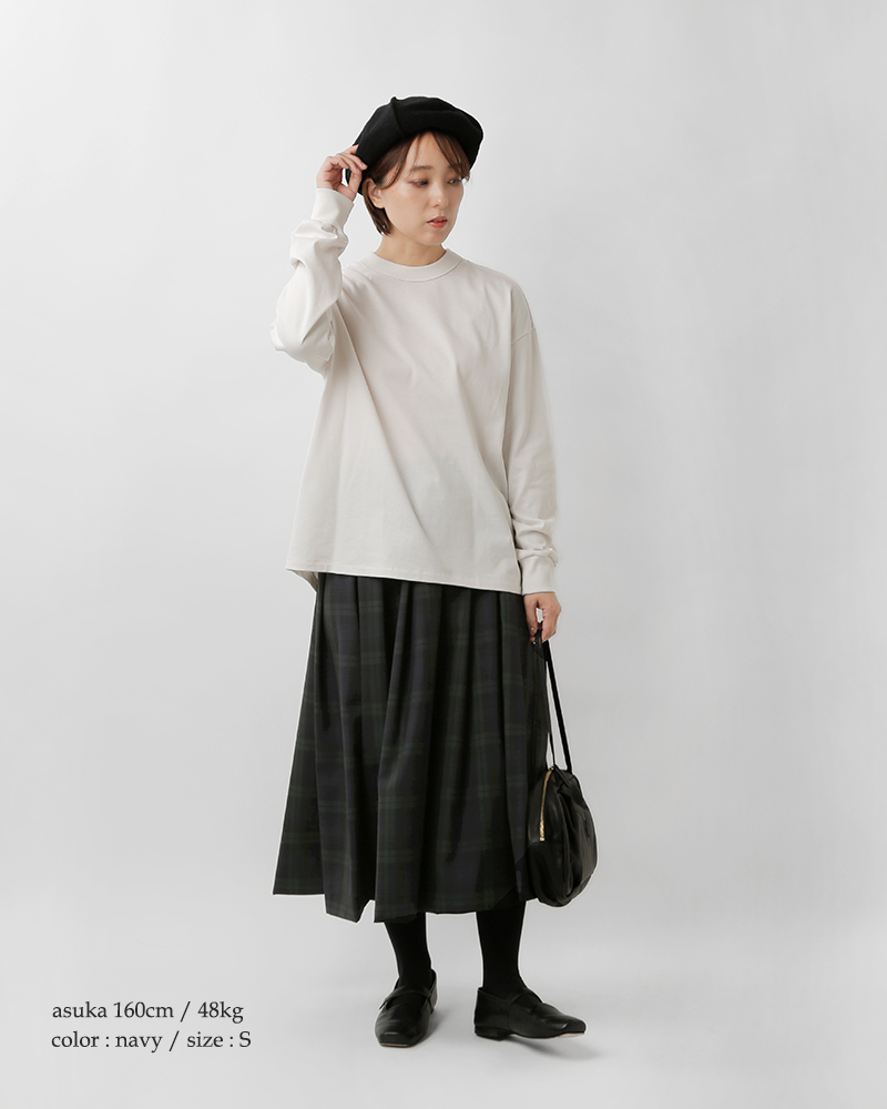 TRAVAIL MANUEL(トラバイユマニュアル)ウールトロチェックタックフレアスカート5093